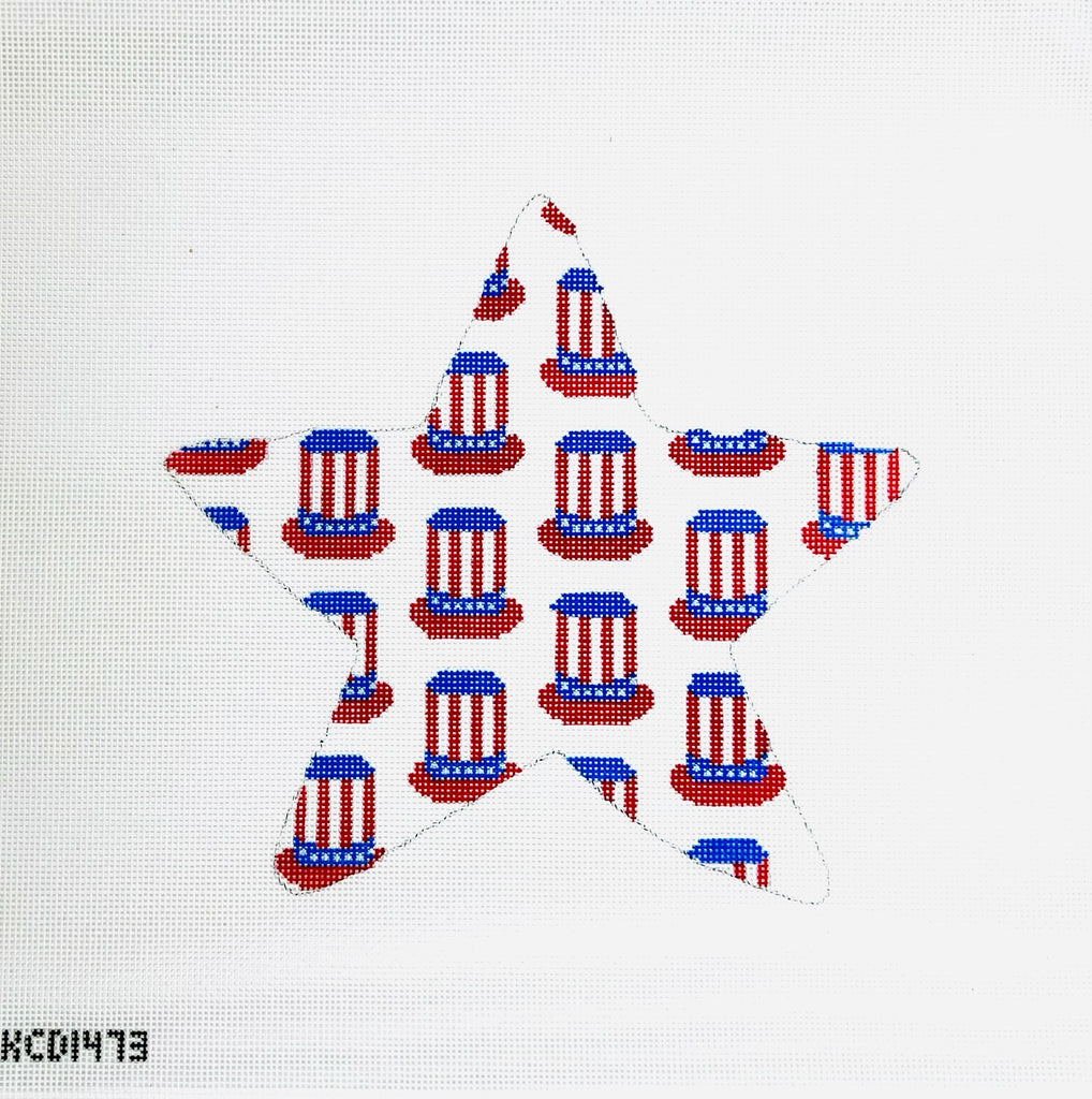 Uncle Sam Hats Star Canvas - KC Needlepoint