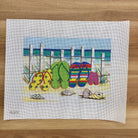 Flip Flops on Beach Canvas - KC Needlepoint