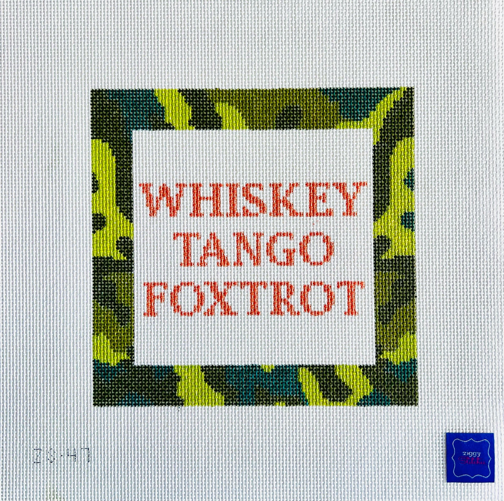 Whiskey Tango Foxtrot Canvas - KC Needlepoint