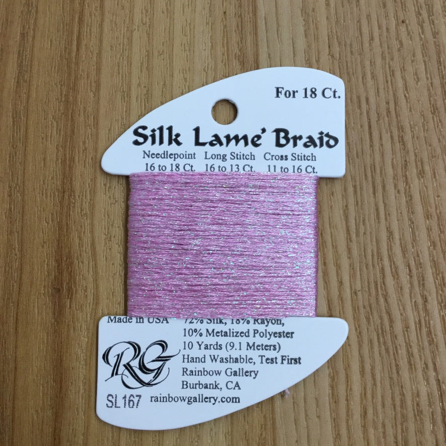 Silk Lamé Braid SL167 Pink Lady - needlepoint