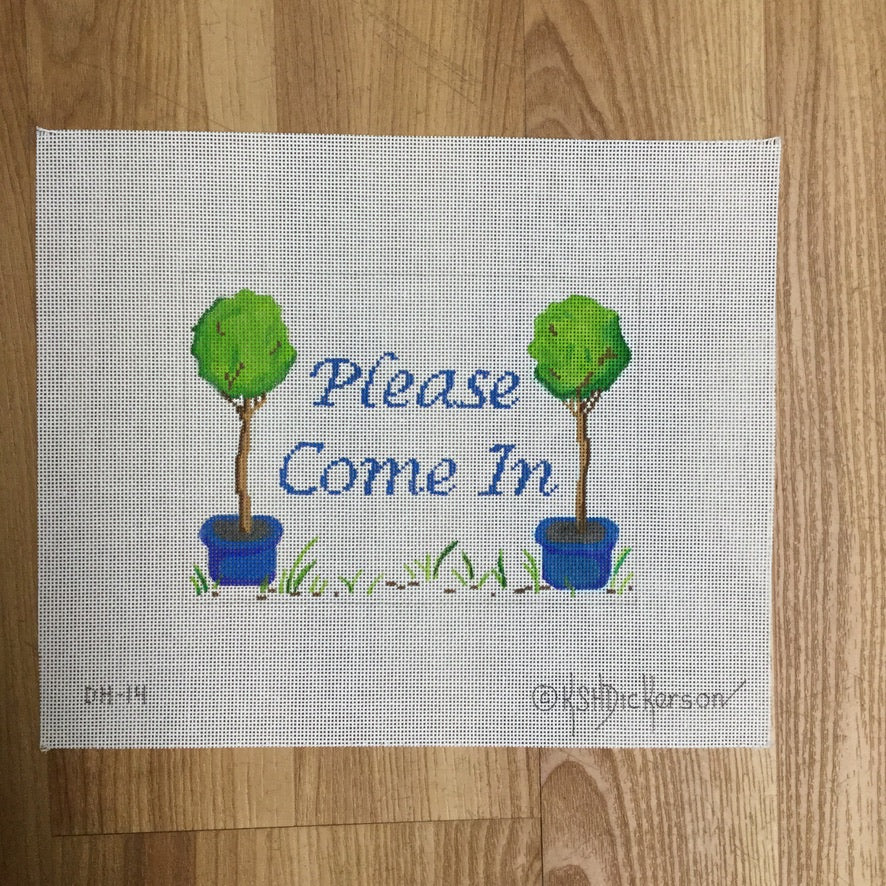 Please Come In Needlepoint Canvas - KC Needlepoint