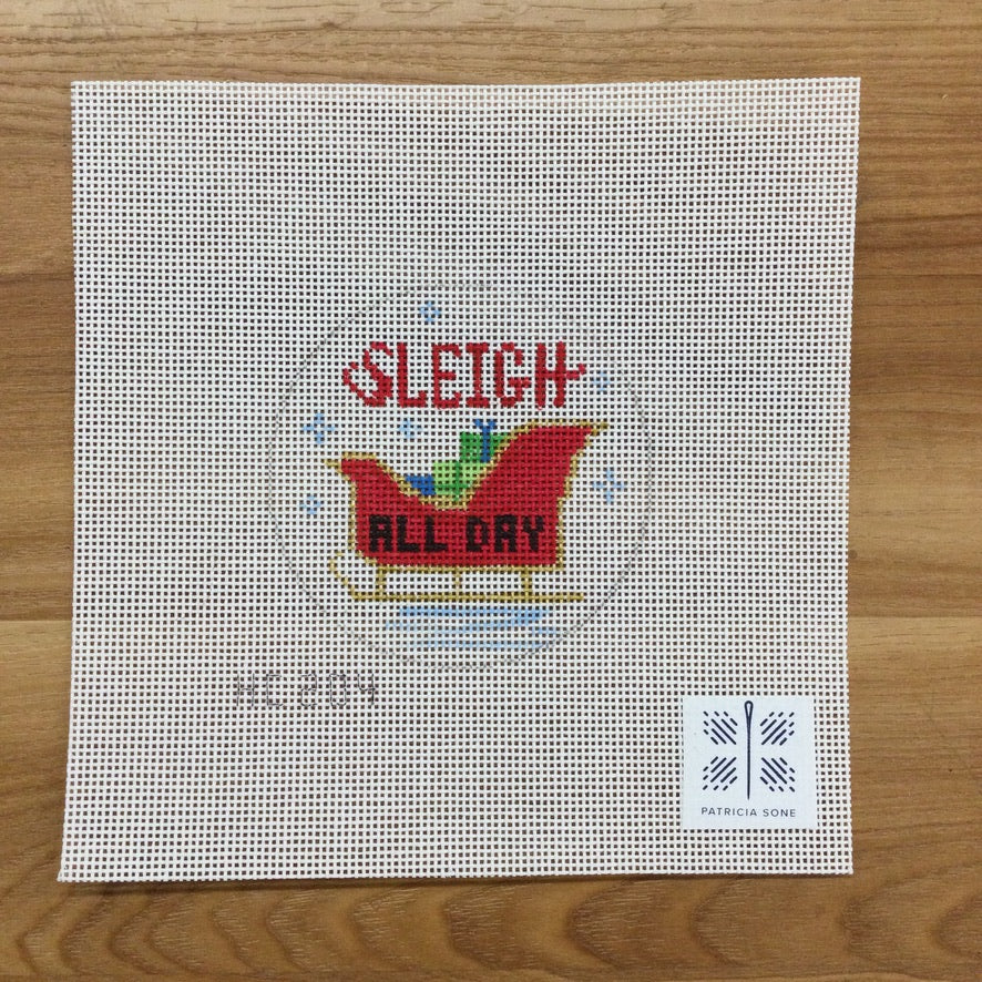 Sleigh All Day Canvas - KC Needlepoint
