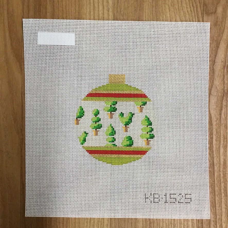 Holiday Bauble Topiaries Canvas - needlepoint