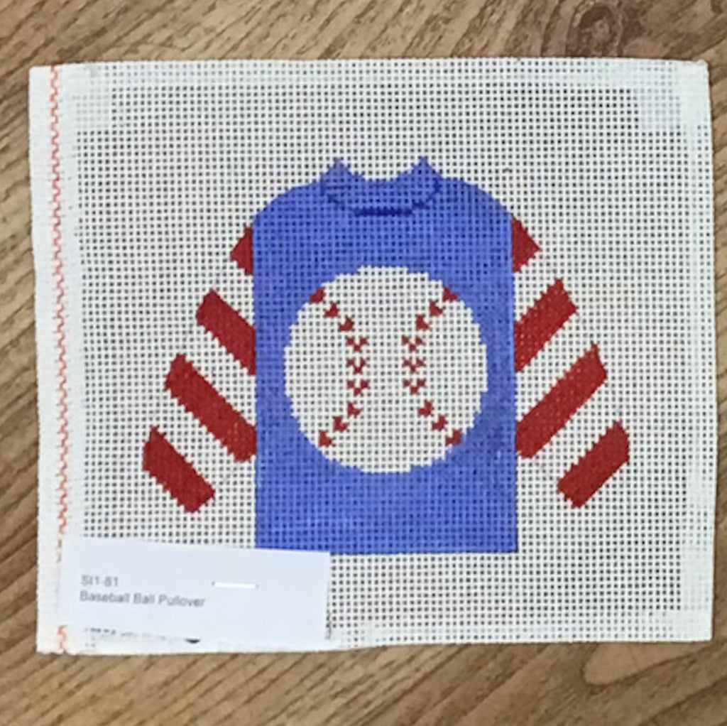 Baseball Pullover Sweater Needlepoint Canvas - KC Needlepoint