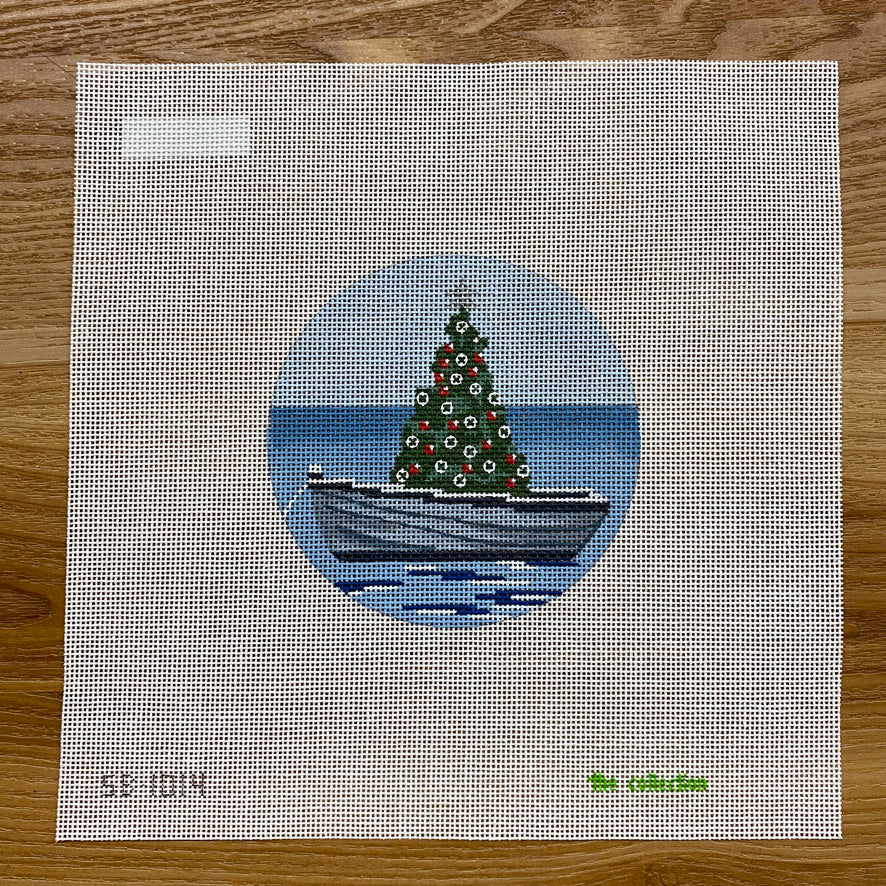 Nantucket Boat with Tree Canvas - KC Needlepoint