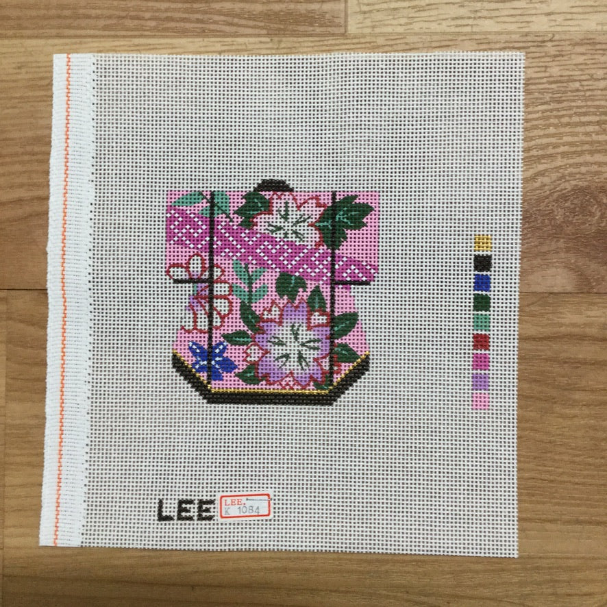 Pink Floral Kimono Canvas - KC Needlepoint