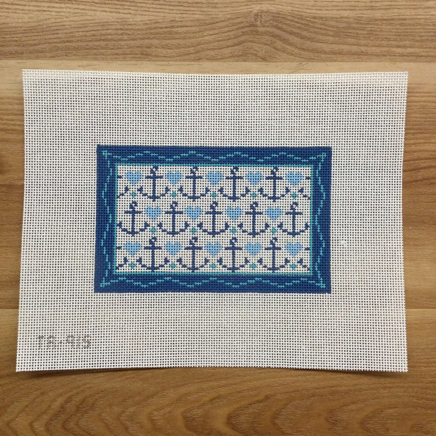 Anchors and Hearts Canvas - needlepoint