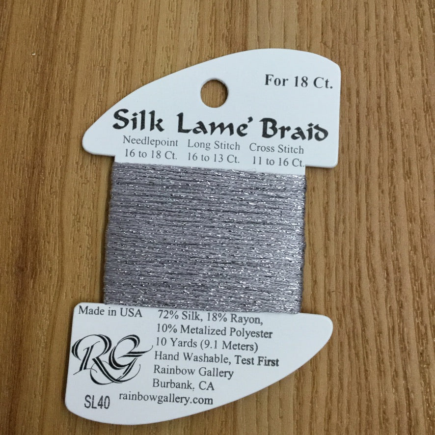 Silk Lamé Braid SL40 Dove Gray - KC Needlepoint