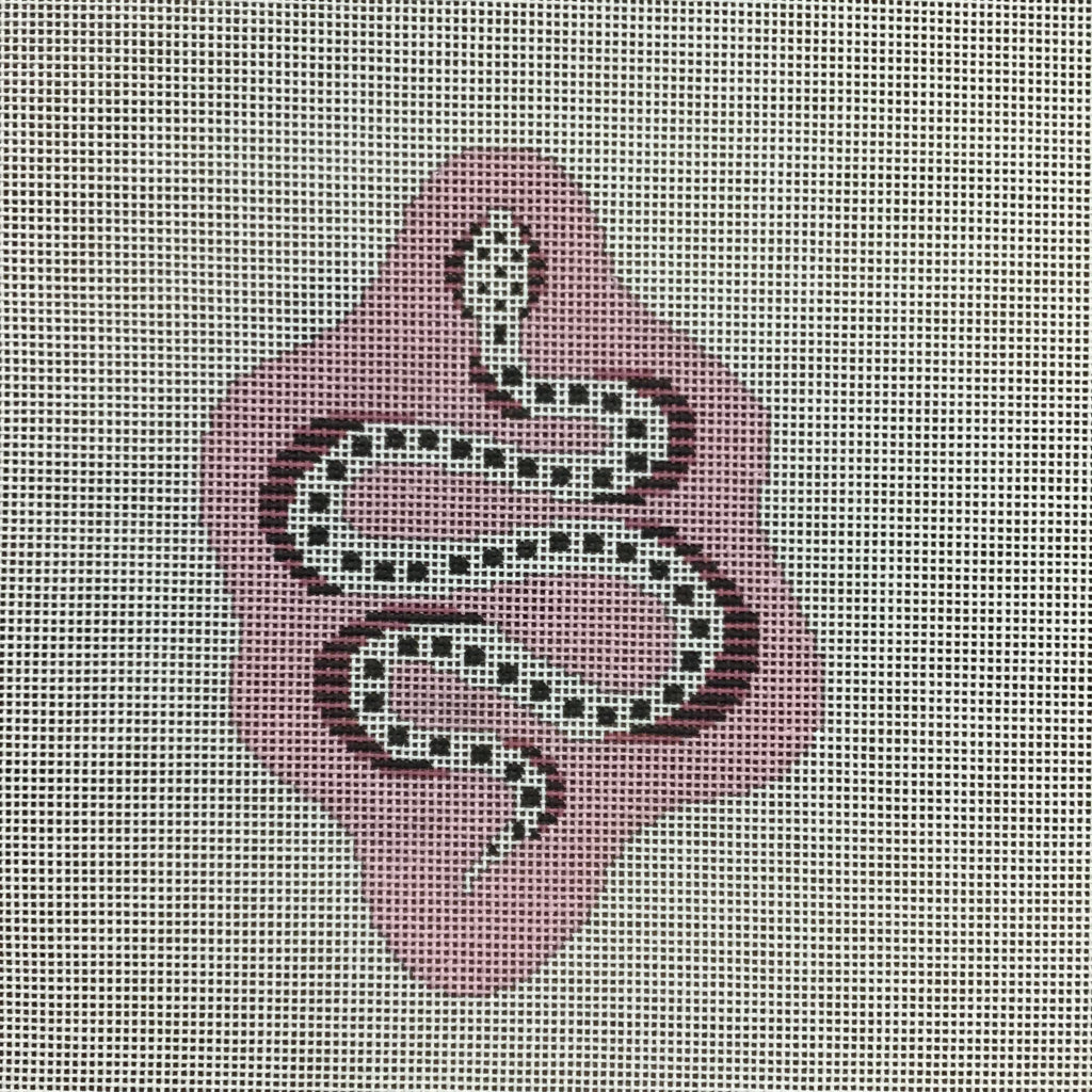 Pink Petite Snake Needlepoint Canvas - KC Needlepoint