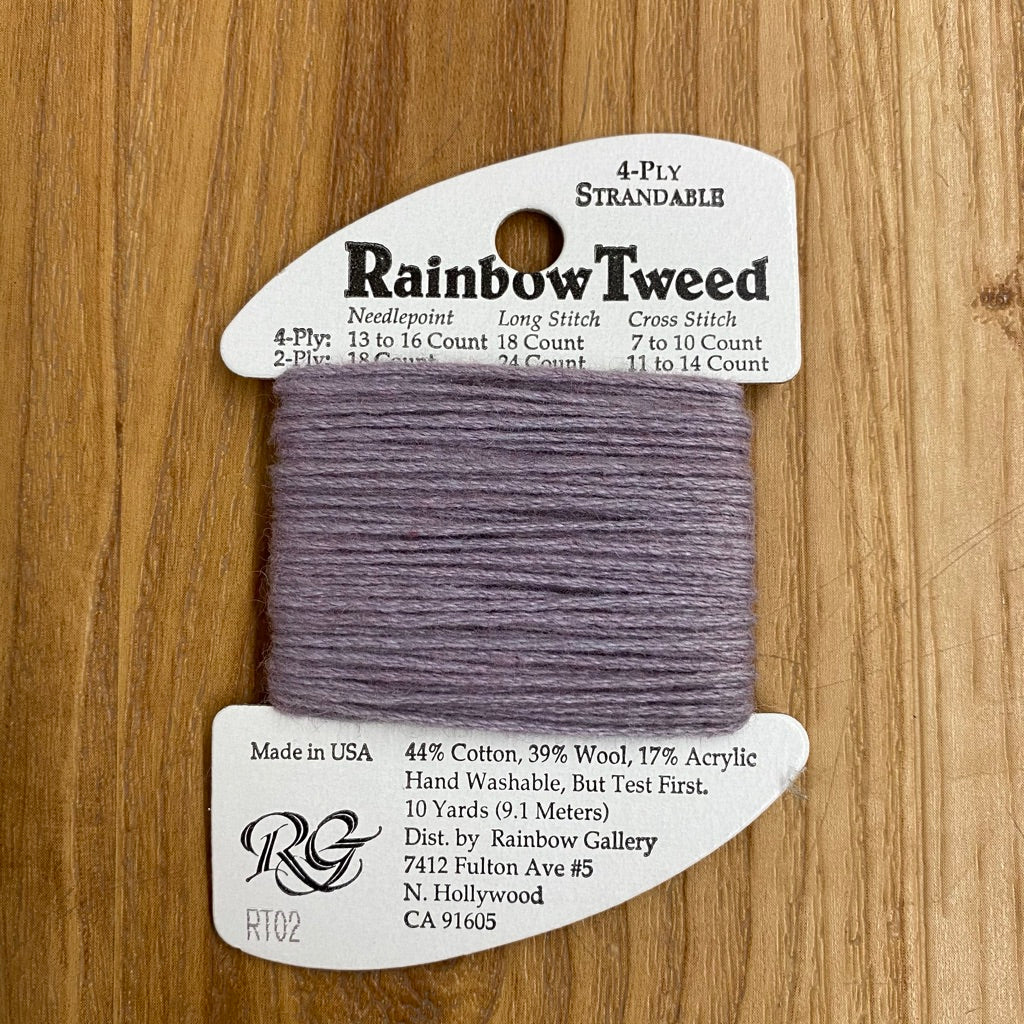Rainbow Tweed RT02 Medium Shell Gray - KC Needlepoint