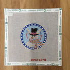 Snowman Round Ornament Canvas - KC Needlepoint