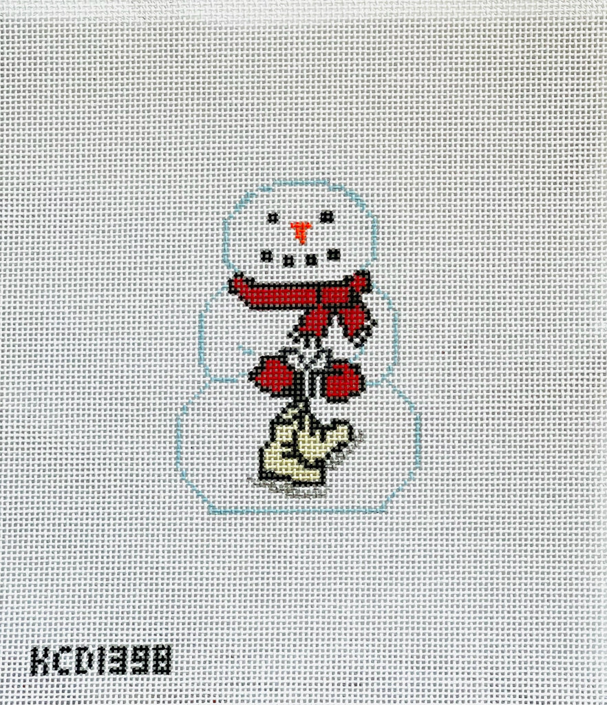 Snowman with Skates Canvas - KC Needlepoint