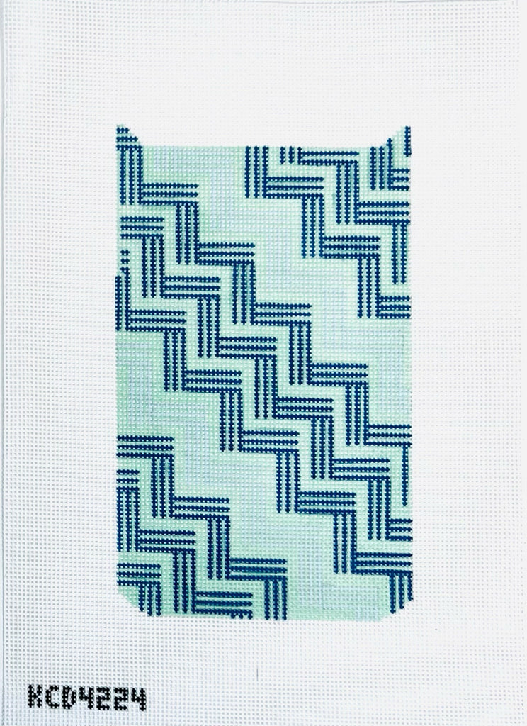 Small Treasures Blue and Green Steps Clutch Canvas - KC Needlepoint