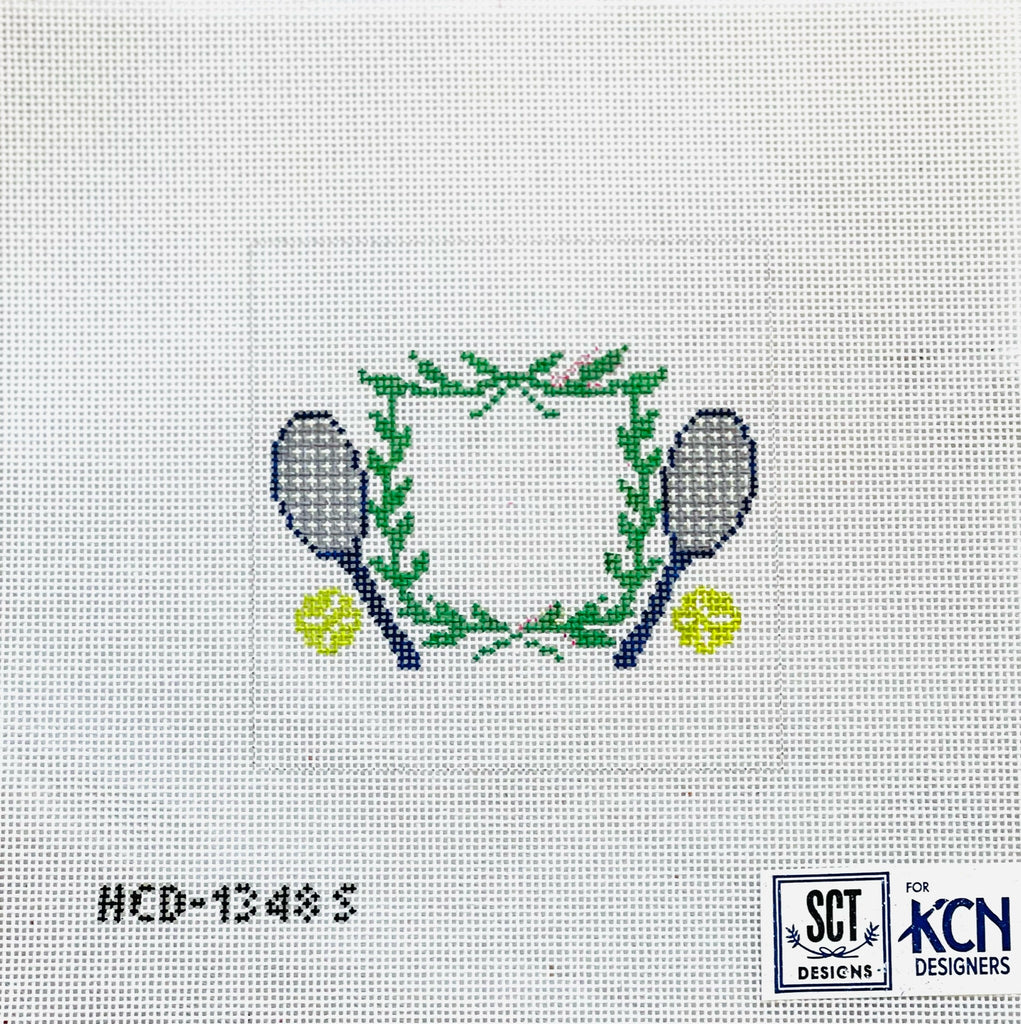 Tennis Crest Canvas - KC Needlepoint