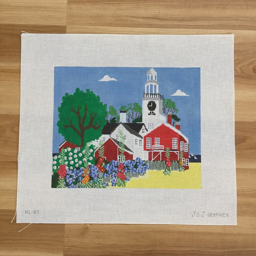 Nantucket Scene Needlepoint Canvas - needlepoint