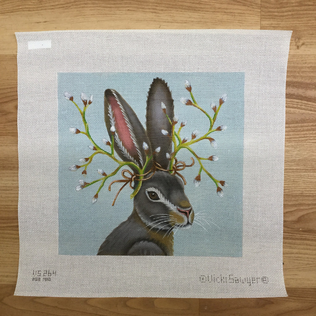 Pussy Willow Hare Needlepoint Canvas - needlepoint