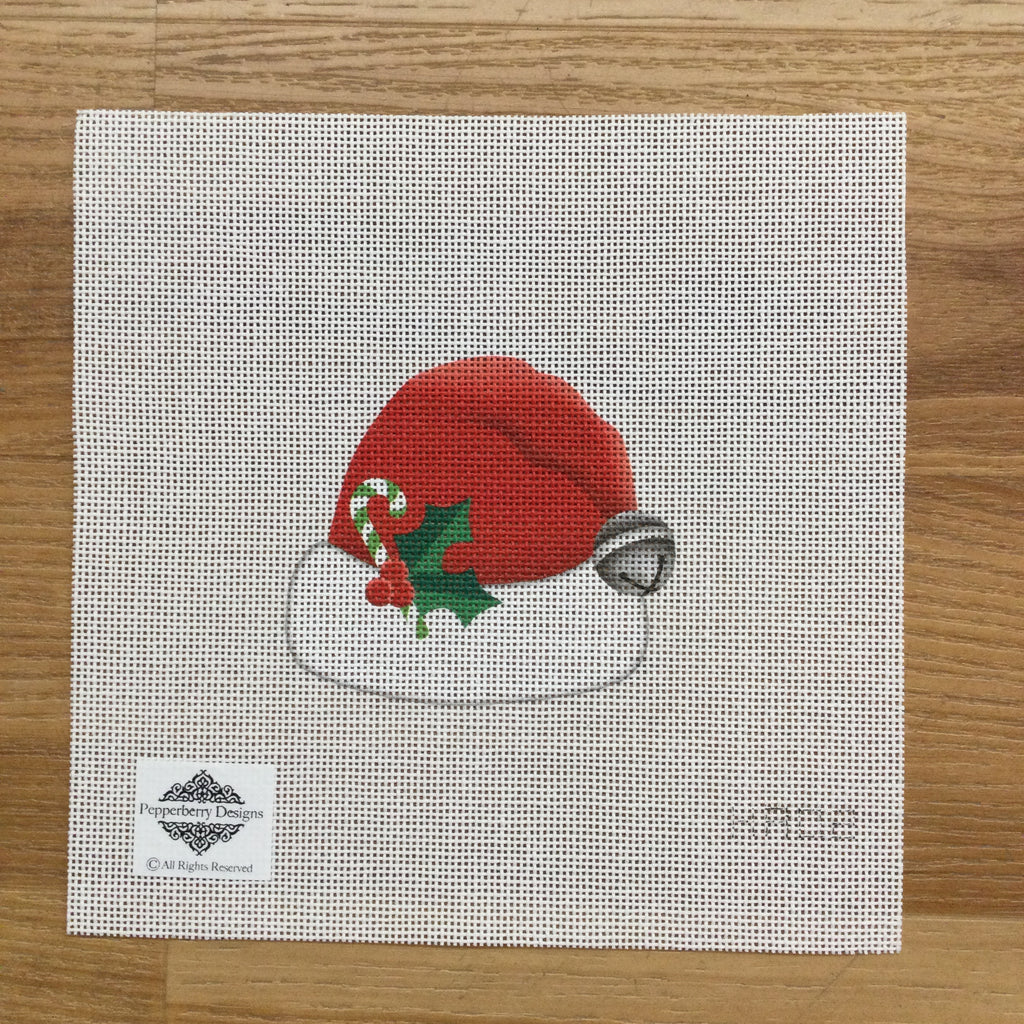 Classic Santa Hat with Bell Canvas - KC Needlepoint