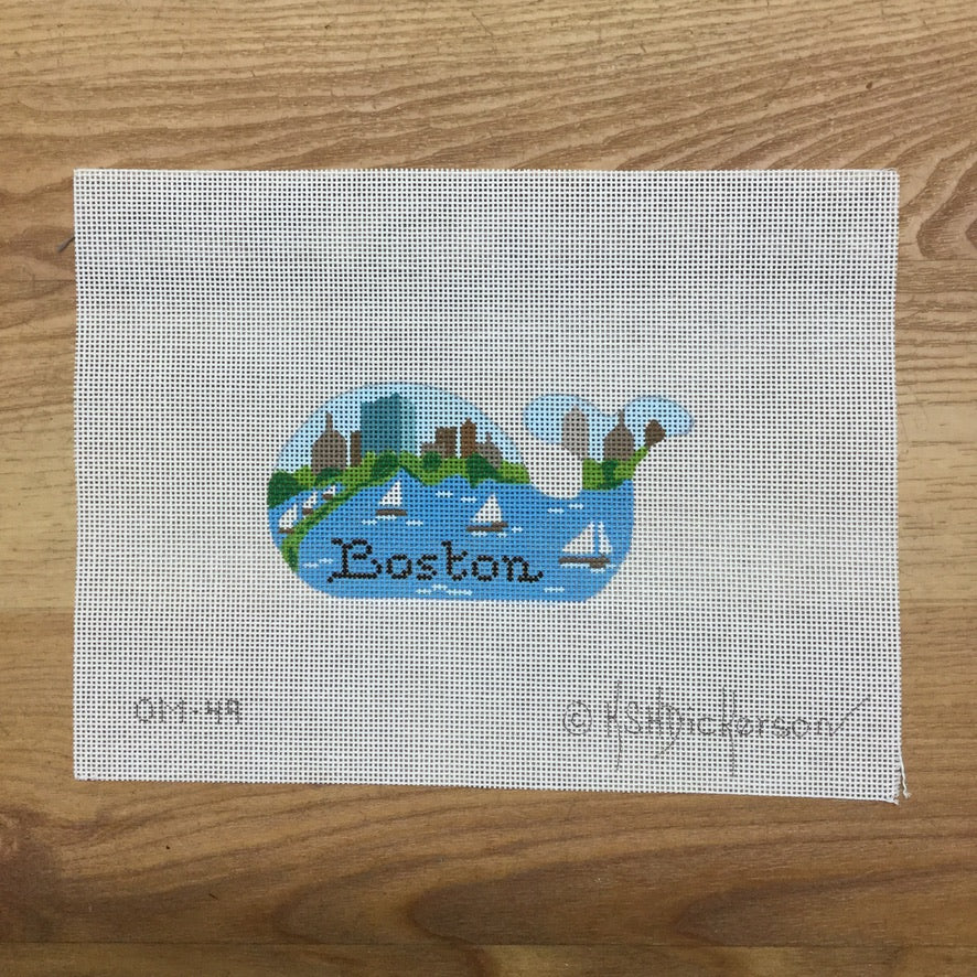 Boston Mini Whale Needlepoint Canvas - KC Needlepoint