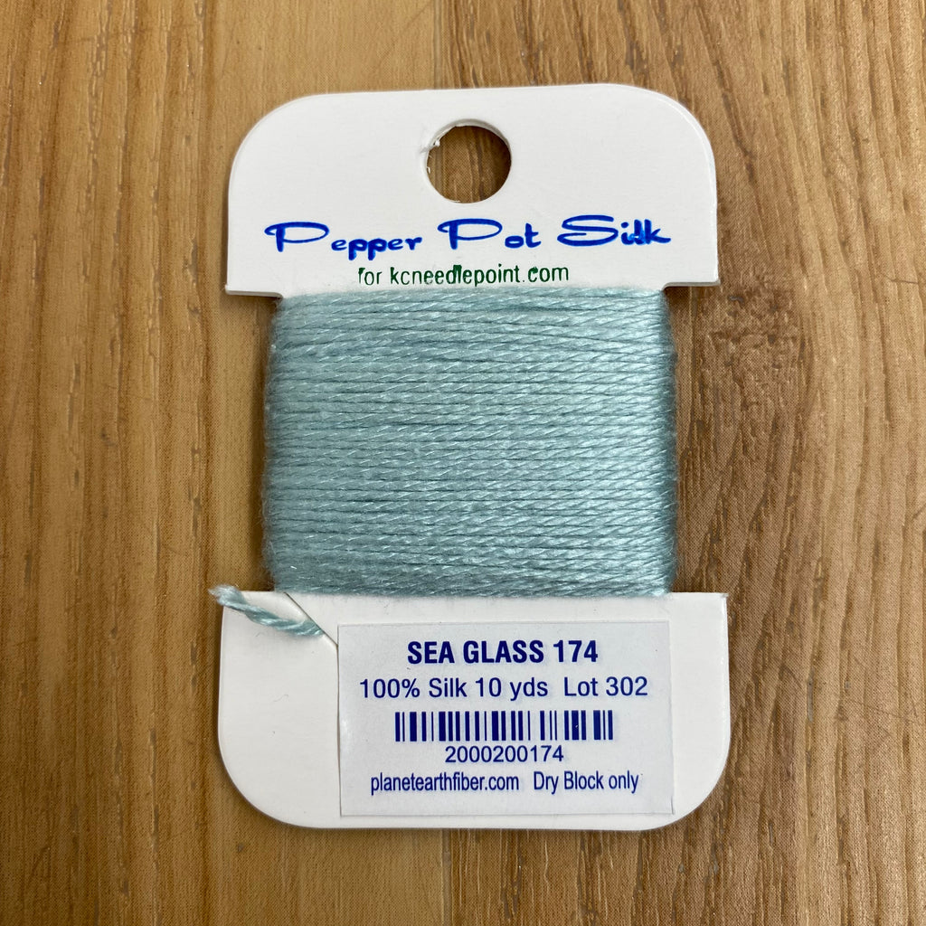 Pepper Pot Silk Card 174 Sea Glass - KC Needlepoint