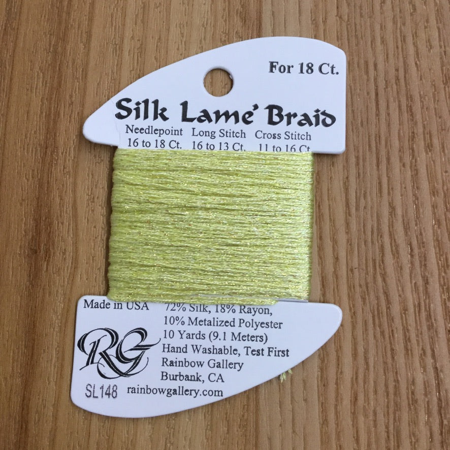 Silk Lamé Braid SL148 Lemon Lime - needlepoint