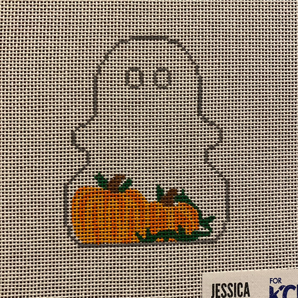 Pumpkin Ghost Canvas - KC Needlepoint