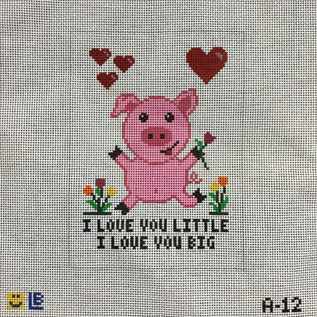 I Love You Little and Big Canvas - KC Needlepoint