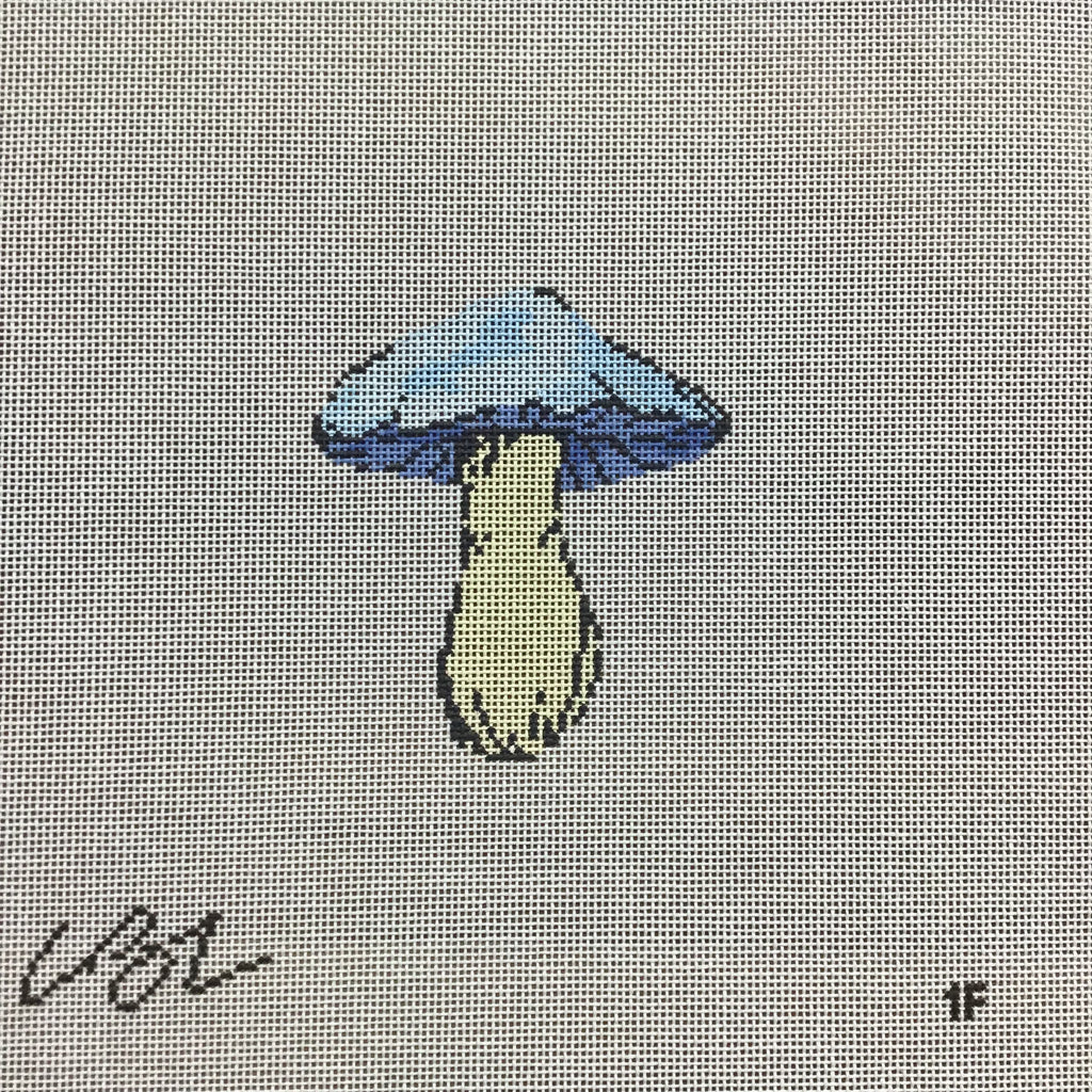 Blue Top Mushroom Canvas - KC Needlepoint