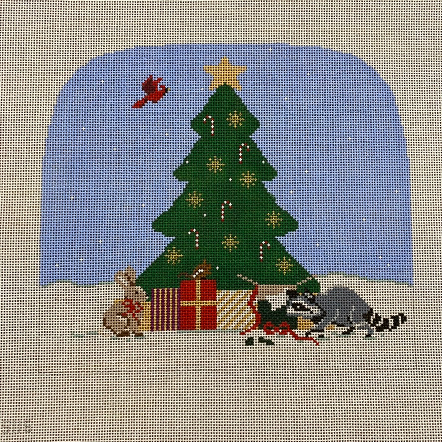 Christmas Forest Backdrop Canvas - KC Needlepoint