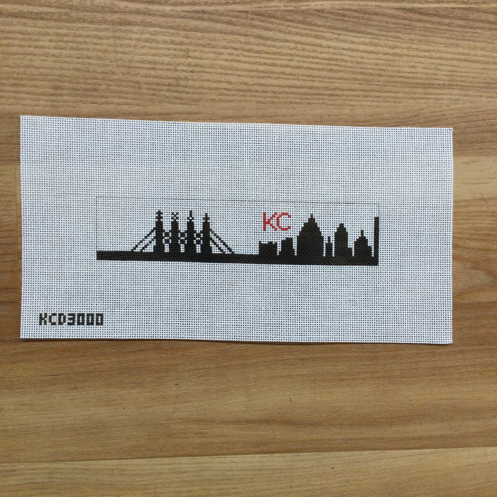 KC Skyline Key Fob Canvas - KC Needlepoint