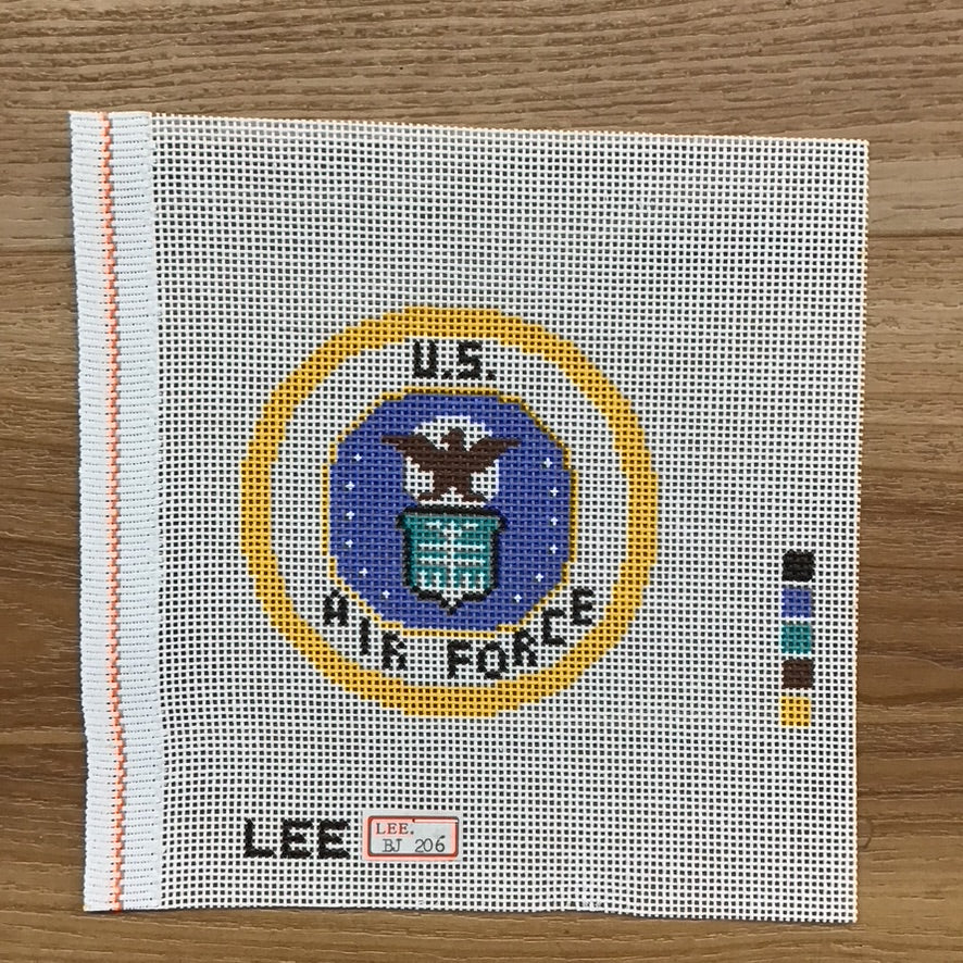 US Air Force Round Needlepoint Canvas - KC Needlepoint