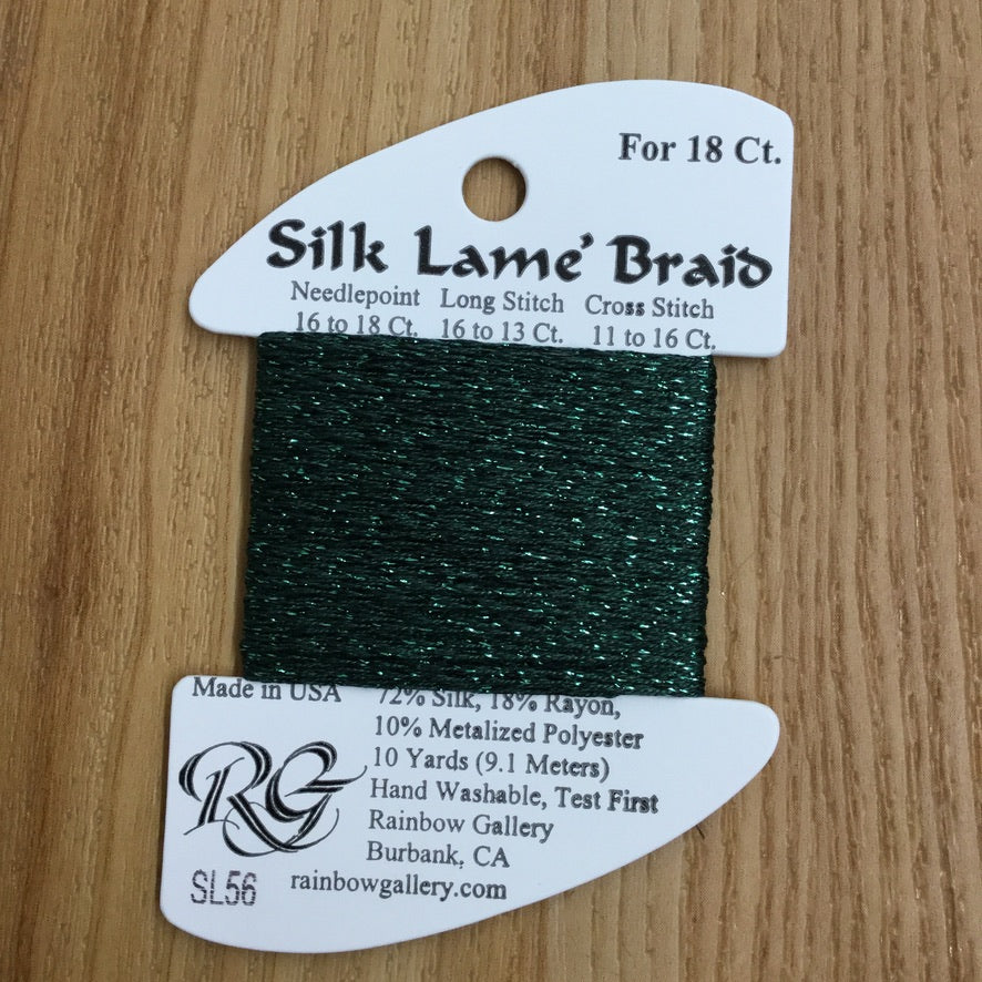 Silk Lamé Braid SL56 Forest Green - KC Needlepoint