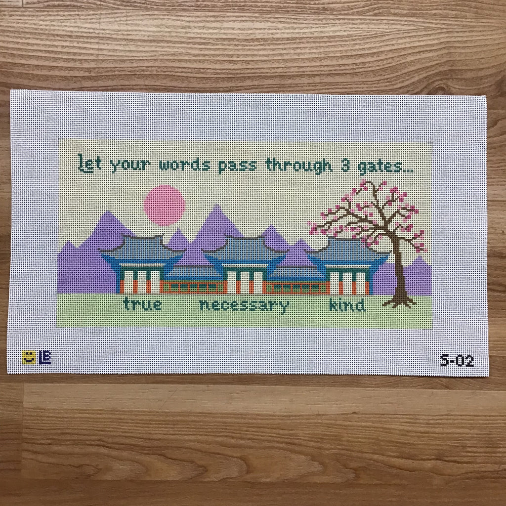 Let Your Words Pass Through 3 Gates Canvas - KC Needlepoint