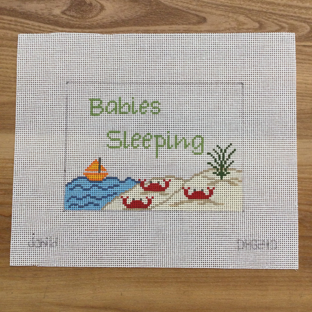 Beach Babies Sleeping Canvas - KC Needlepoint