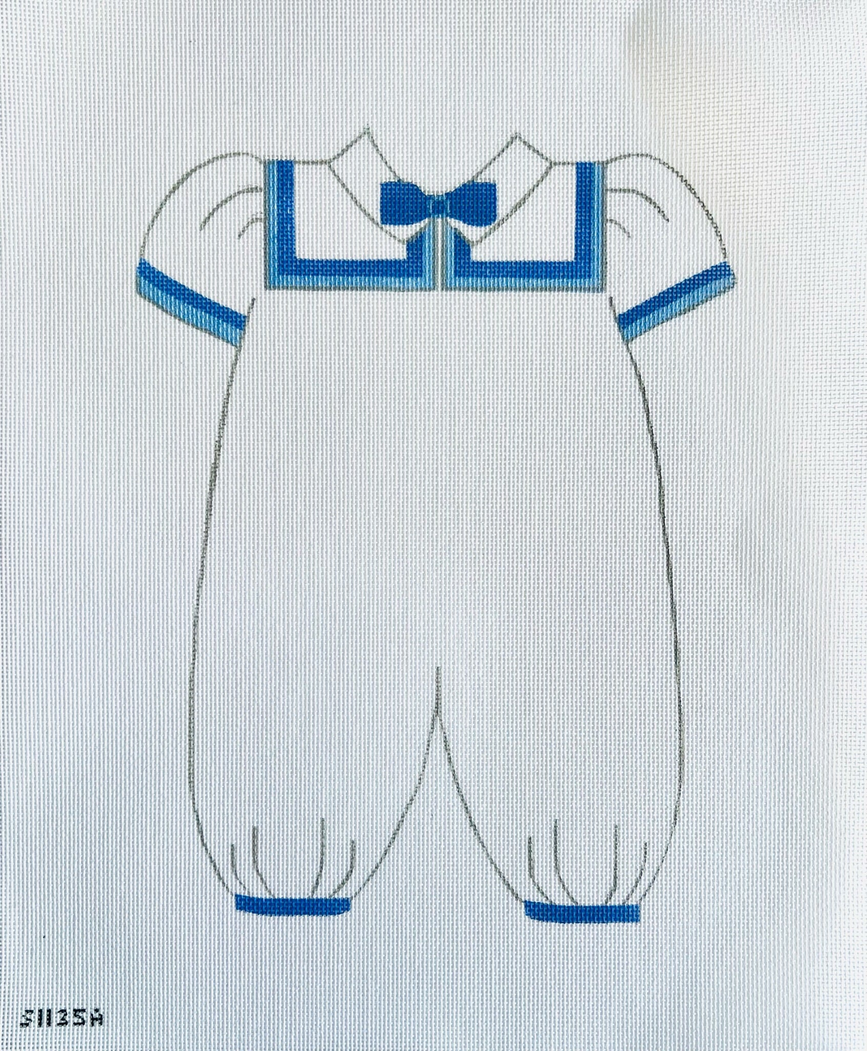 Blue Christening Gown Canvas - KC Needlepoint