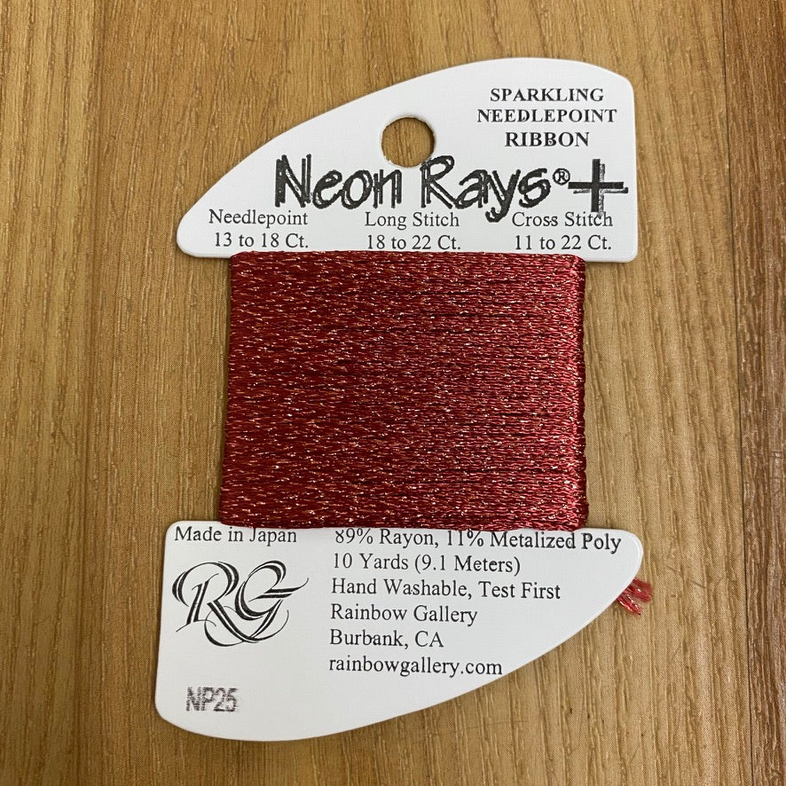 Neon Rays+ NP25 Brick Red - KC Needlepoint