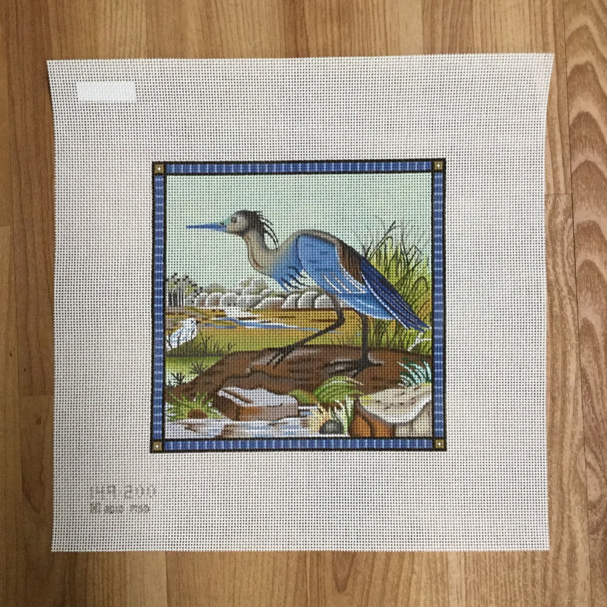 Blue Heron Canvas - needlepoint