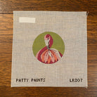 Flamingo Round Canvas - needlepoint
