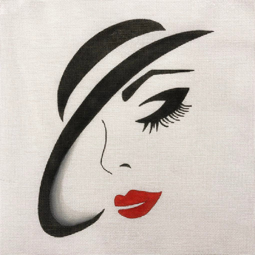Vogue Lady Face Canvas - needlepoint