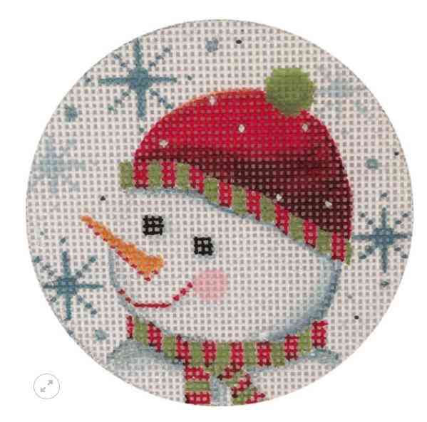 Snowman and Snowflakes Canvas - KC Needlepoint