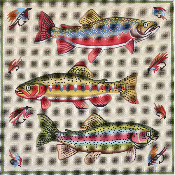 Three Fish Canvas - KC Needlepoint