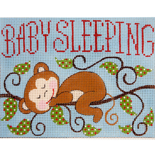 Baby Monkeys Sleeping Canvas - KC Needlepoint