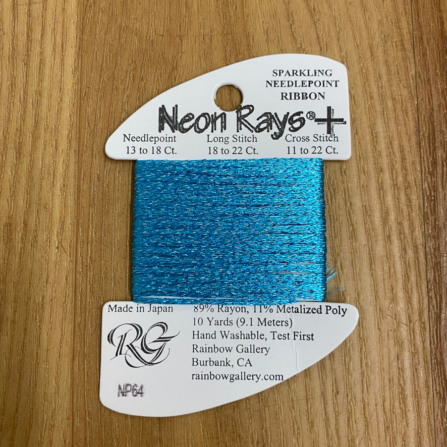 Neon Rays+ NP64 Aqua - KC Needlepoint