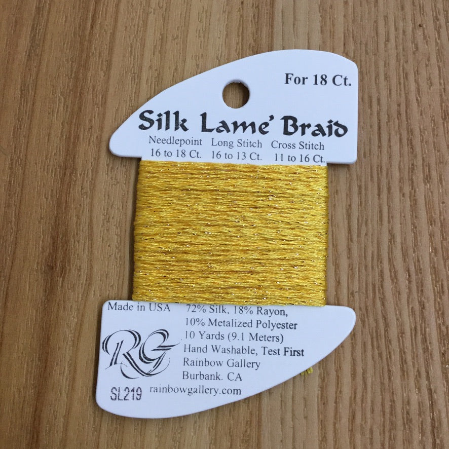Silk Lamé Braid SL219 Sunset Gold - needlepoint