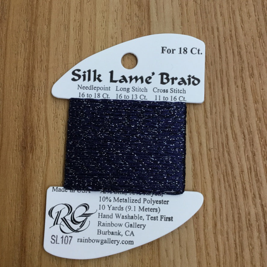 Silk Lamé Braid SL107 Deep Cobalt - needlepoint
