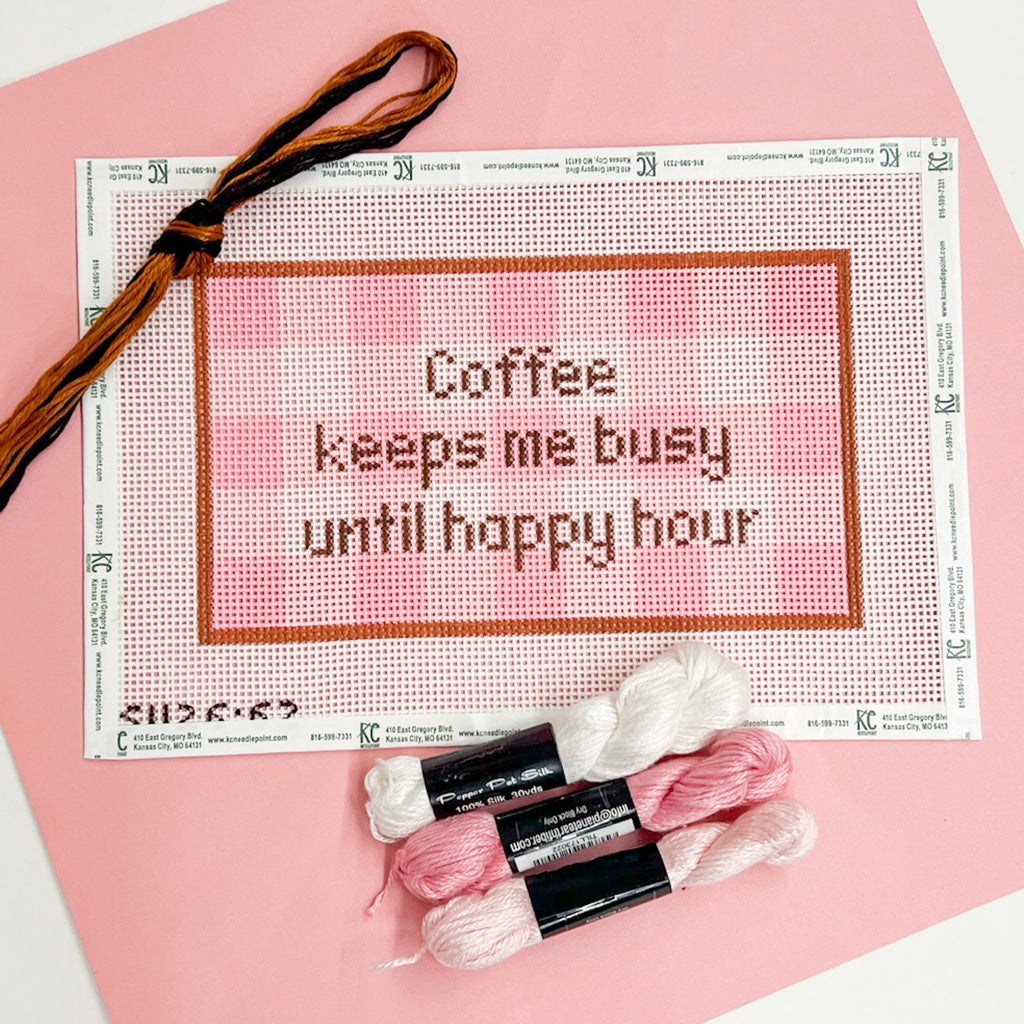Coffee Keeps Me Busy Kit - KC Needlepoint