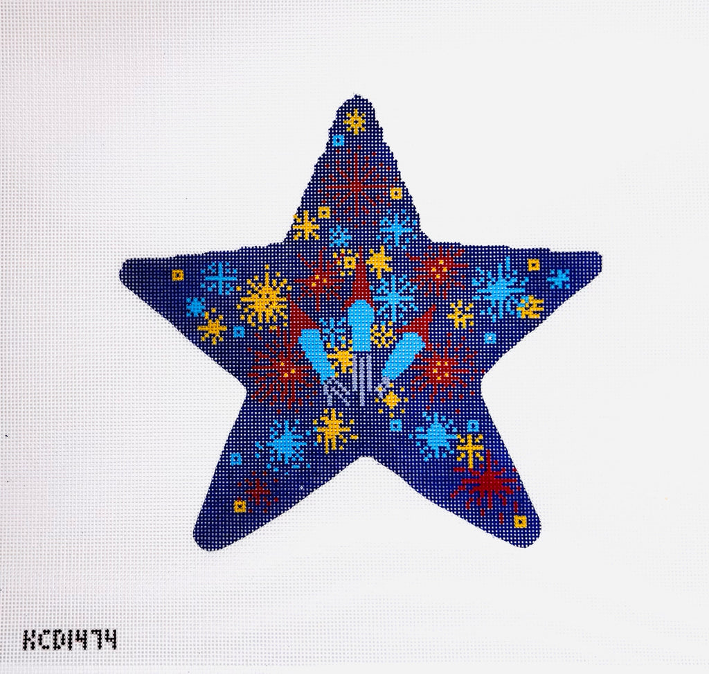 Fireworks Star Canvas - KC Needlepoint