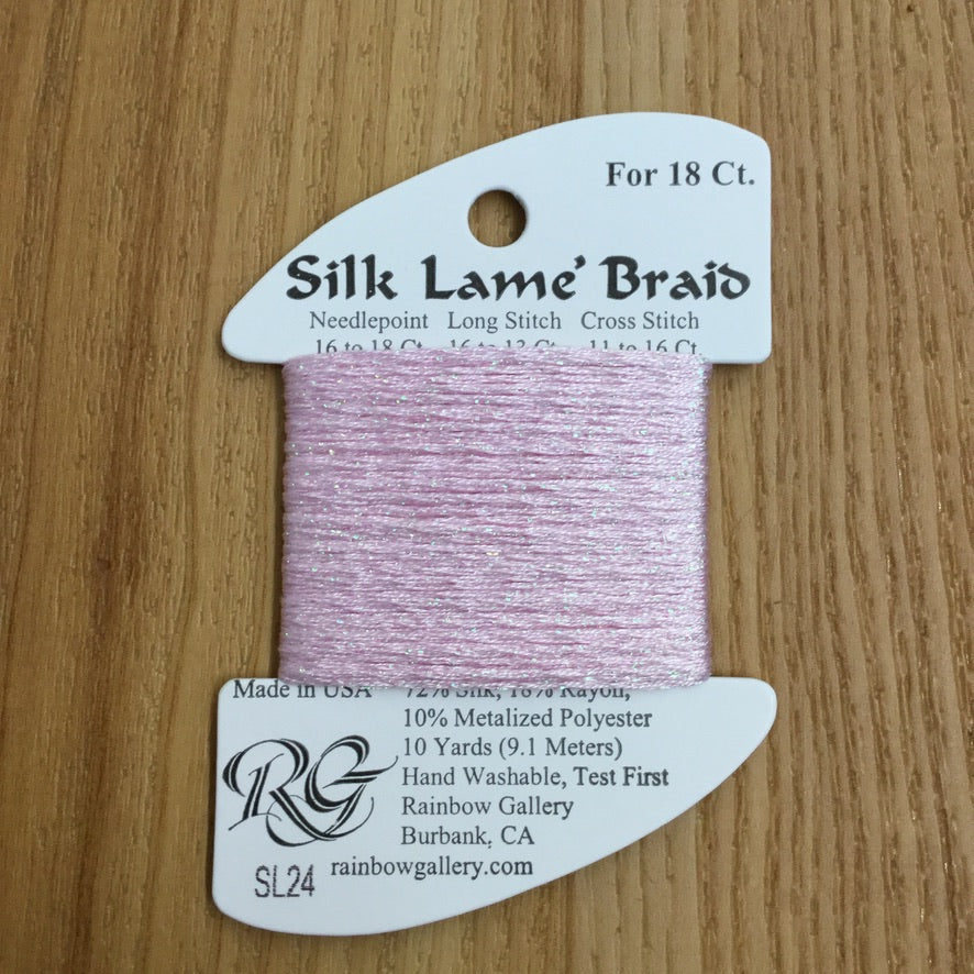 Silk Lamé Braid SL24 Baby Pink - KC Needlepoint