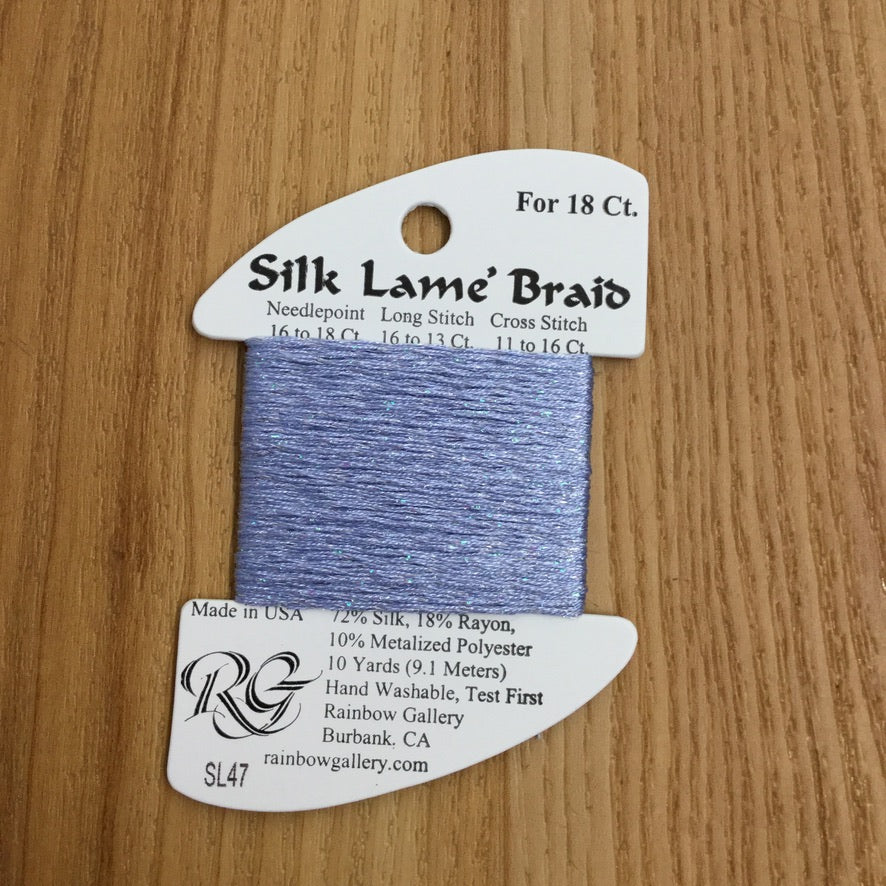 Silk Lamé Braid SL47 Lavender Blue - needlepoint