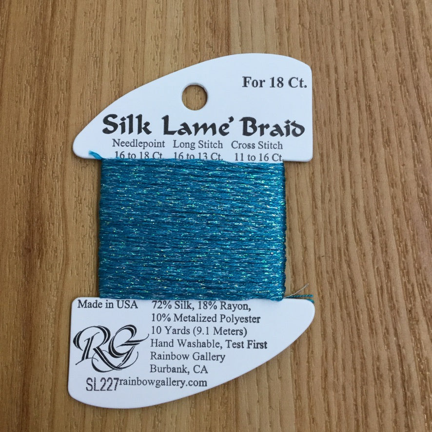 Silk Lamé Braid SL227 Aruba Blue - needlepoint
