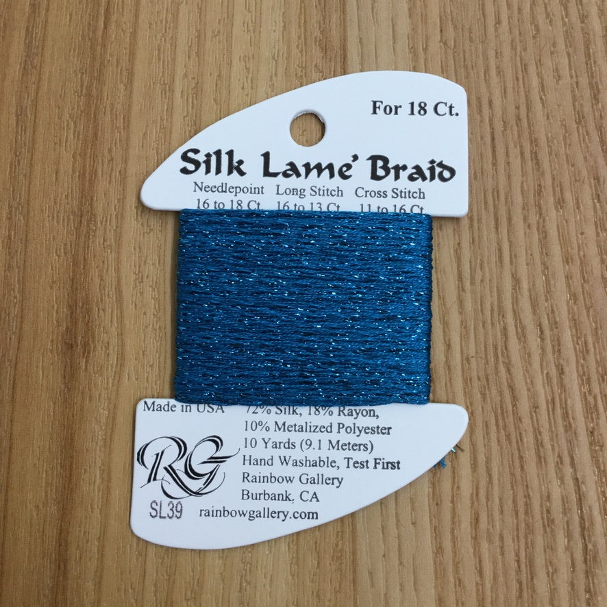 Silk Lamé Braid SL39 Lagoon - needlepoint